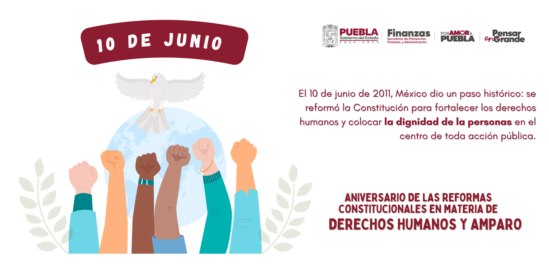 Portada de: Aniversario de las reformas constitucionales en materia de Derechos Humanos y amparo