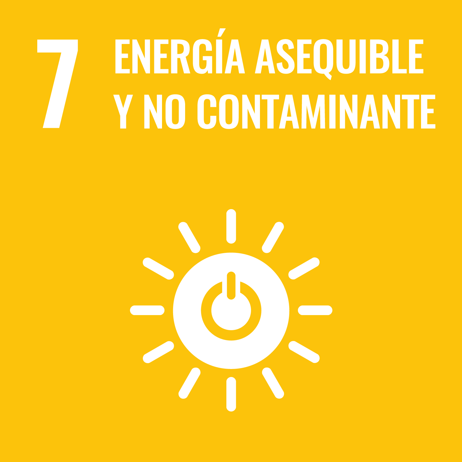 Ícono del ODS 7: Energía Asequible y No Contaminante