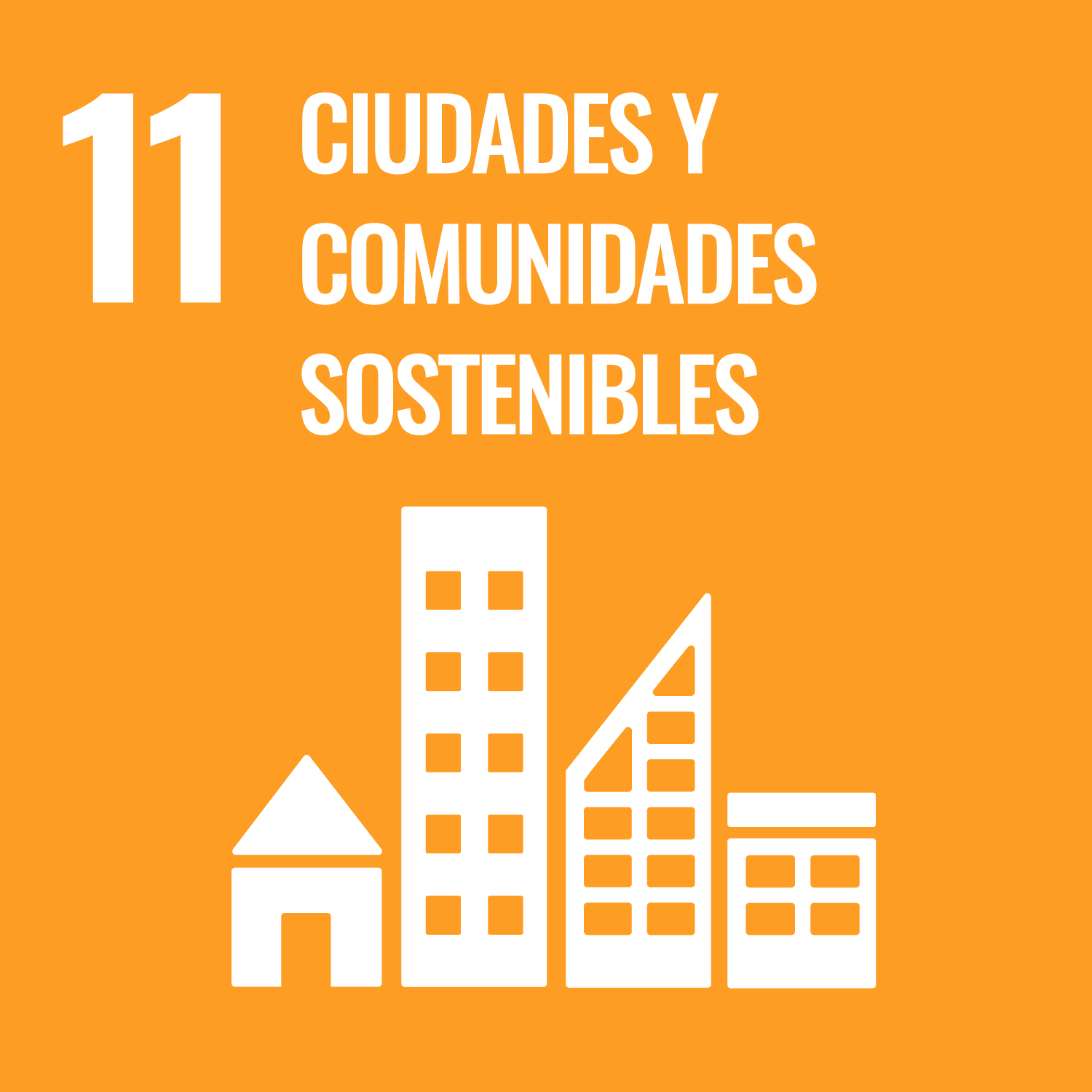 Ícono del ODS 11: Ciudades y Comunidades Sostenibles